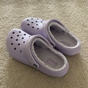 BRAND NEW fluffy purple crocs
